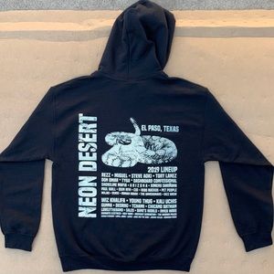 Neon Desert music festival hooded sweatshirt